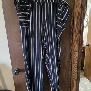 Striped Black and White Women's Jumpsuit